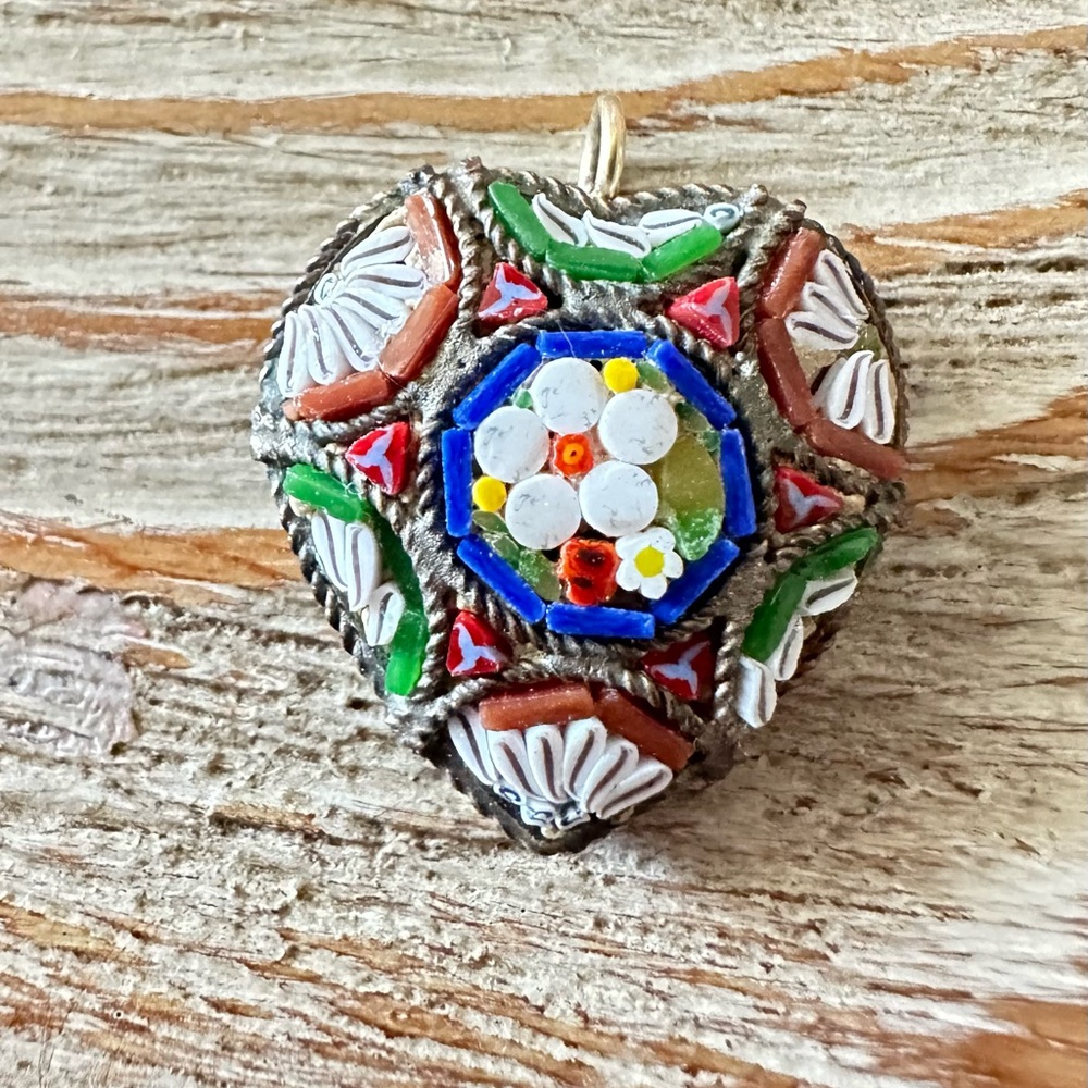 Colorful Mosaic Heart Pendant